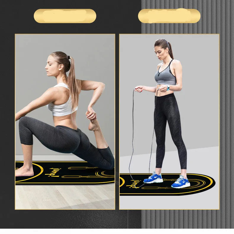 Black non-slip yoga mat with 6mm thickness and faux leather surface for exercise