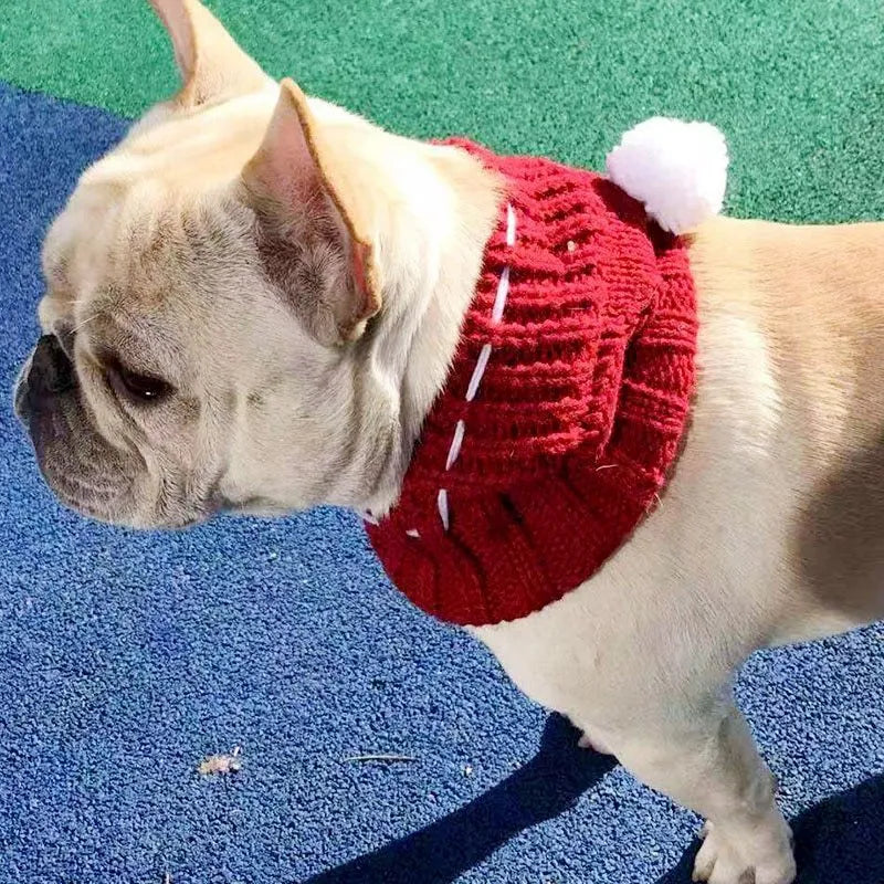 Woolen hat for female dogs in grey red green solid pattern 100% cotton one size winter cap