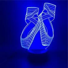 3D ballet dancer silhouette night light on a base with remote control, showing multiple colour options.