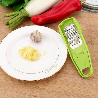 Eco-friendly garlic masher and seasoning grinder in rose red and light green