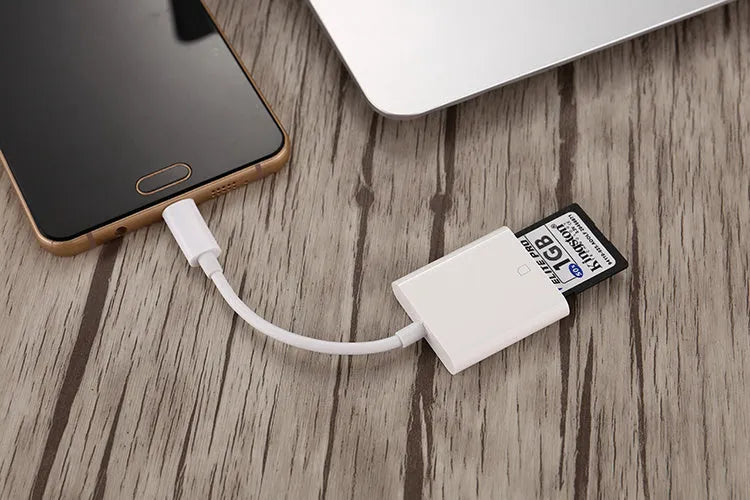 USB 2.0 SD card reader with 10cm black cable and TPE ABS housing