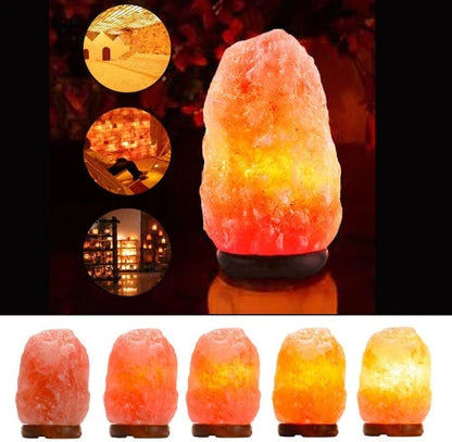 Natural rose salt lamp night light with rock salt shade, dimensions 10-11cm diameter, 16-18cm height