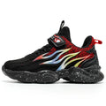 Boys sneakers with mesh upper and TPU details in beige, black gold, and black red colour options
