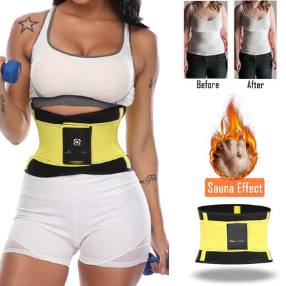 Women's Sports Slimming Plastic Belt in black, blue, orange, and purple for gym and yoga