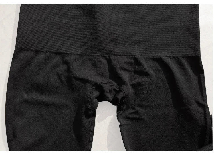 High waist seamless body shaping cropped pants in black for instant slimming effect