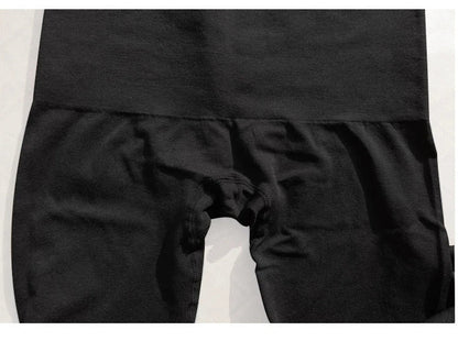 High waist seamless body shaping cropped pants in black for instant slimming effect