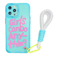 Graffiti personalised lanyard phone case for iPhone with painted animal design and detachable strap