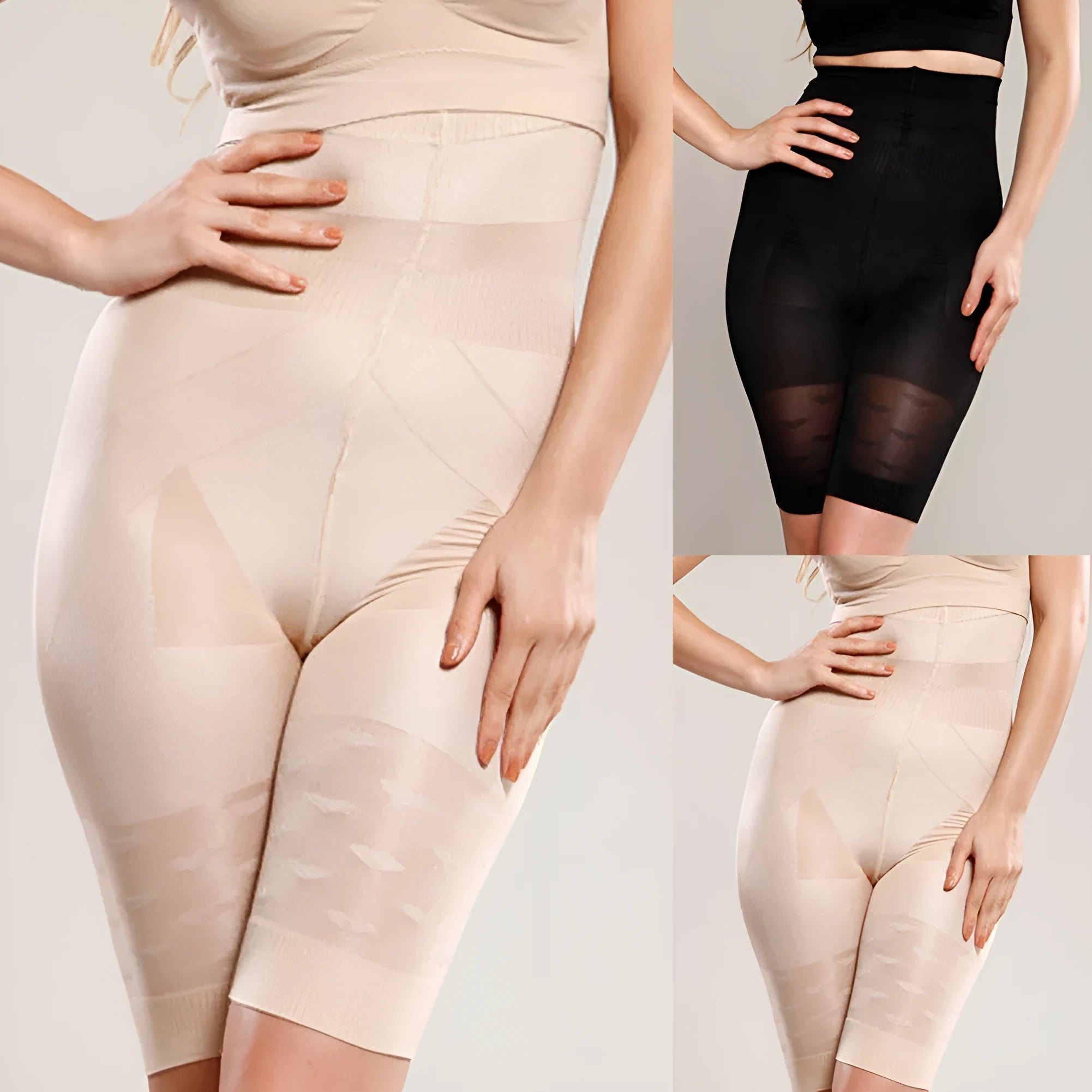 Black women's seamless high waist shapewear shorts for tummy control on a mannequin.