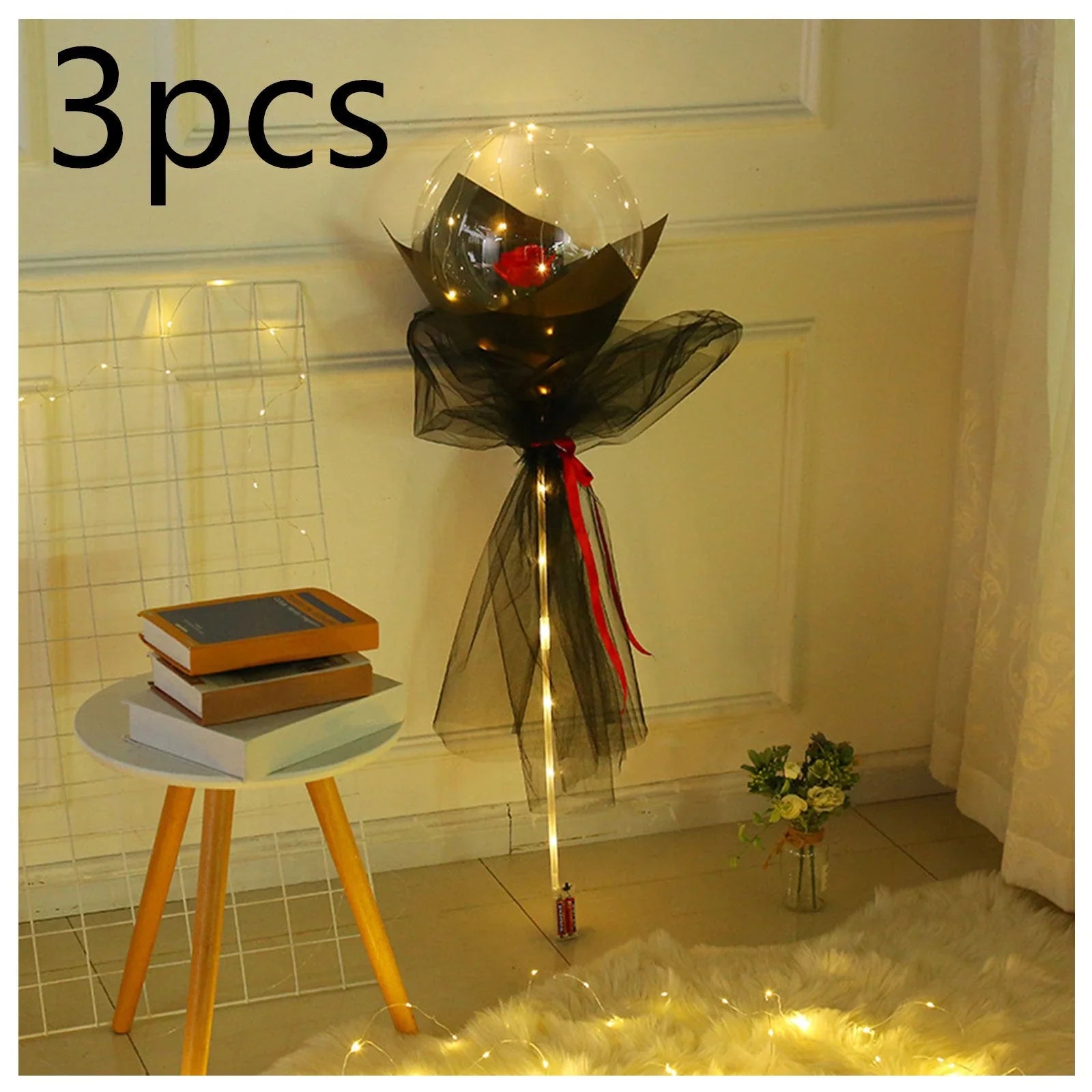 LED luminous balloon rose bouquet in various colors for Valentine's Day decorations