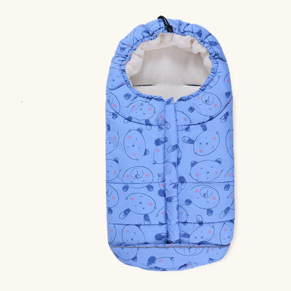 Winter windproof baby sleeping bag in velvet fabric, size 100x100cm