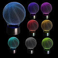 Basketball 3D Illusion Lamp LED night light showing floating basketball effect with colour modes