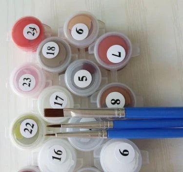 Hand-painted mom and baby elephant digital oil painting on linen, romanticism genre