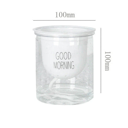 Double tier hydroponic self-watering flowerpot with visual water level for Epipremnum Aureum