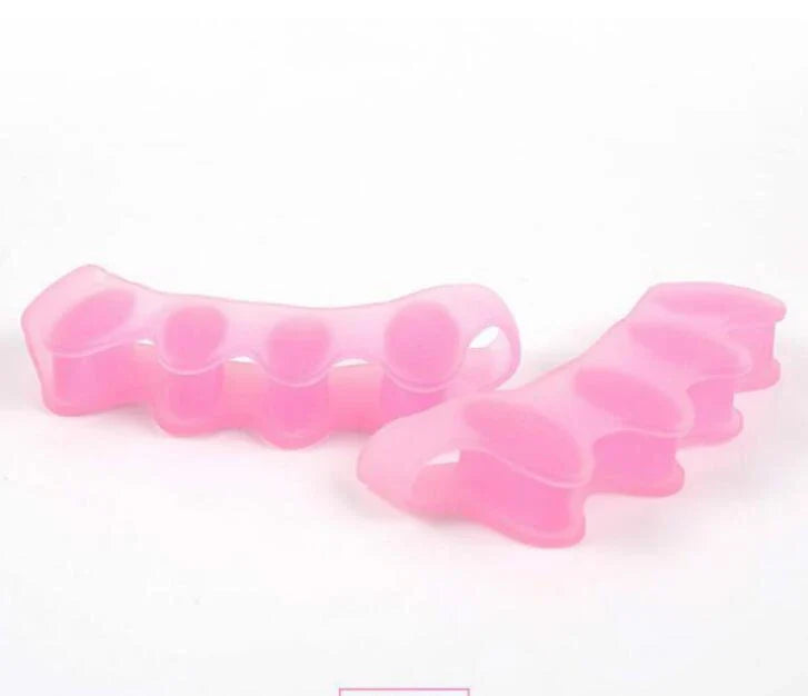 Silicone Bunion Corrector and Toe Separator in various colors, designed to provide soothing relief and long-term correction for foot deformities