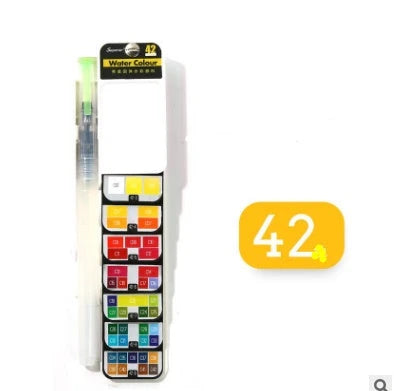 Vibrant watercolour paint set with folding travel palette, water brush pen, and 42 rich, blendable pigments for Kiwi artists