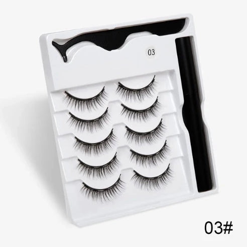 Magnetic false eyelashes set for easy, glue-free application