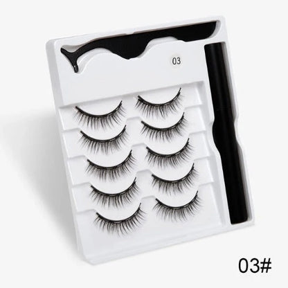 Magnetic false eyelashes set for easy, glue-free application