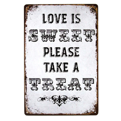 Modern iron metal craft painting with character slogan for home decor