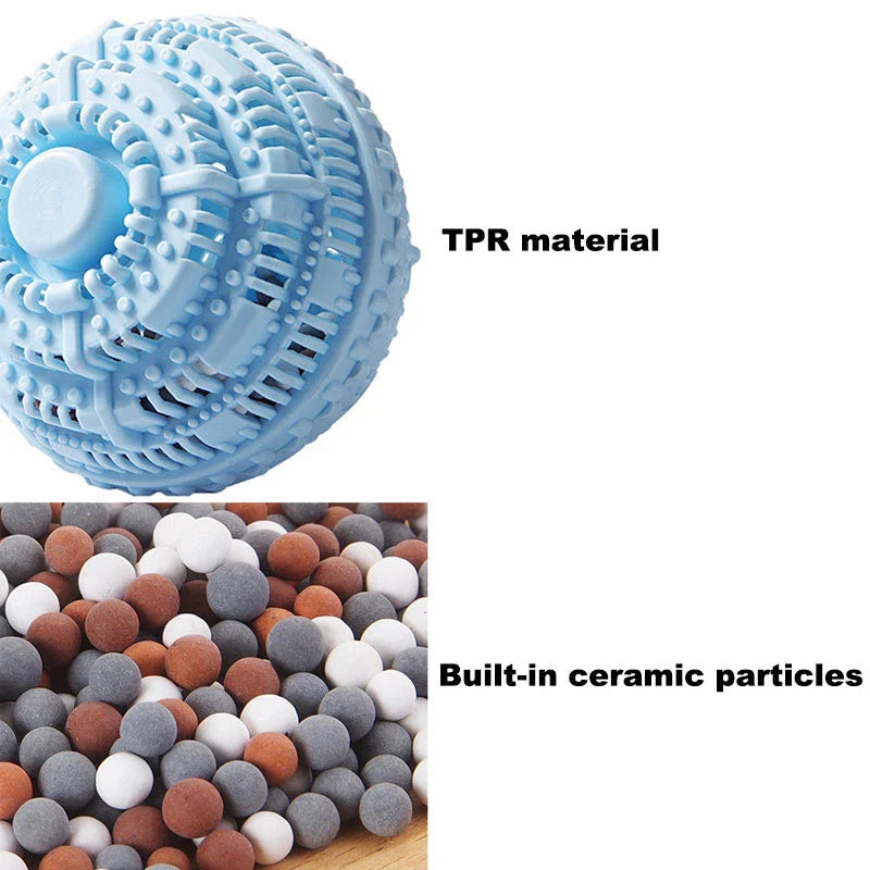 Reusable eco-friendly laundry balls made of TPR material with ceramic microspheres for effective, detergent-free washing