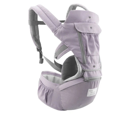 Multi-functional baby waist stool in various colours, designed for infants aged 3-36 months with a 20kg load capacity.