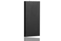 Grey power bank with multi-interface ports and alloy shell on white background