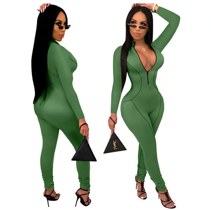 Side-striped jumpsuit in blue with Asian sizing, stripes for leg lengthening, sizes S-2XL