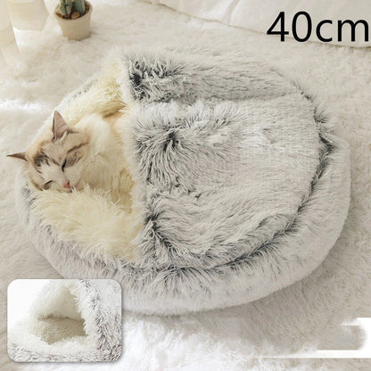 Warm plush pet bed for cats and dogs in various colours and sizes