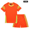Children's football suit home version in bright colours with player cut design, sizes XXXS to XXXL