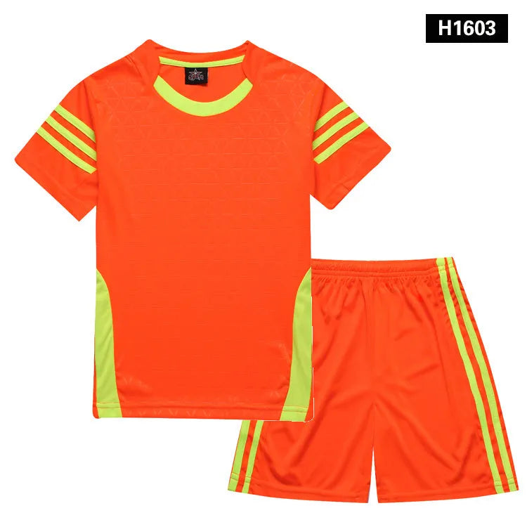 Children's football suit home version in bright colours with player cut design, sizes XXXS to XXXL