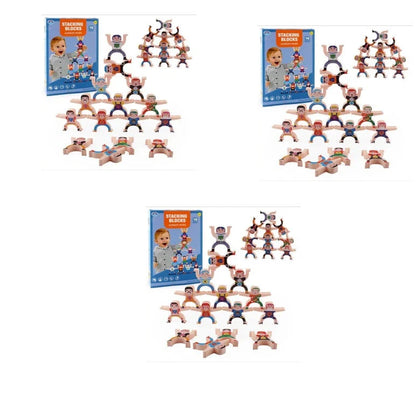 Cartoon Hercules Building Blocks set with colourful figures for stacking and balancing games
