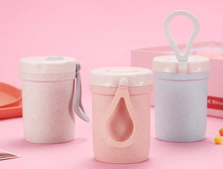 Eco-friendly wheat straw microwave lunch box with flexible lock seal