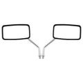 Silver all-metal motorcycle convex rearview mirror with electroplated finish