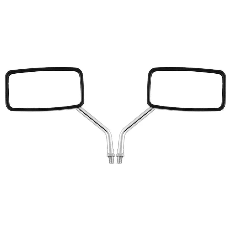 Silver all-metal motorcycle convex rearview mirror with electroplated finish