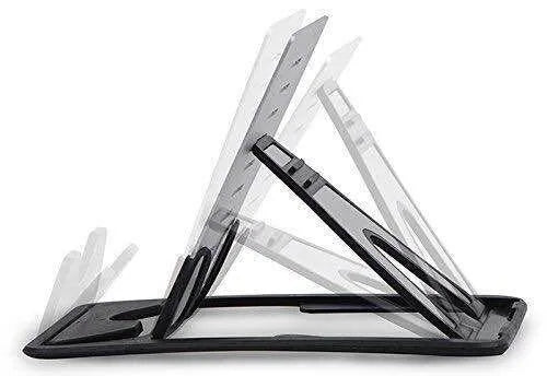 Black card phone holder with lazy bracket design for desktop phone viewing and card storage