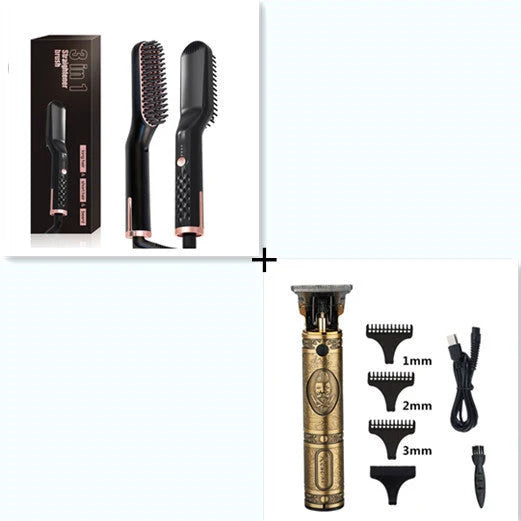 Multifunctional electric straightening hair comb with ceramic glaze and rotating cord