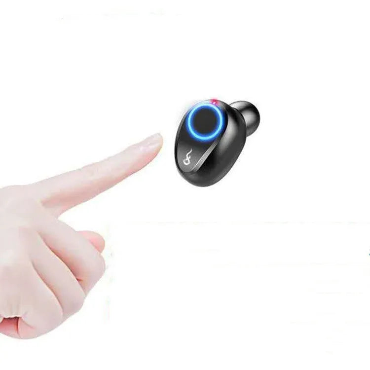 Wireless Bluetooth headset with LED breathing light, in-ear design, black body, Bluetooth 5.0