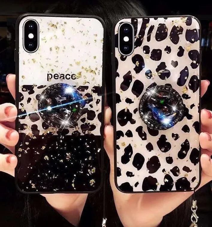 Full-colour leopard print TPU back cover phone case for iPhone and Samsung Galaxy models