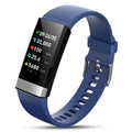 V19 smart bracelet with health monitoring display showing ECG, PPG and SpO2 metrics