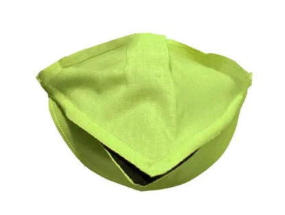 Handcrafted duck design face cover in absorbent cotton, available in black, red, and yellow