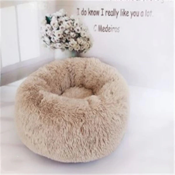Round long hairy cat mattress in various colours and sizes for pet comfort