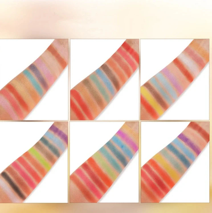 66-colour waterproof eyeshadow palette with matte and shimmer shades in pink packaging measuring 25.8cm by 20.5cm