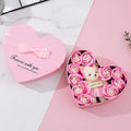Heart-shaped red gift box of soap roses for Valentine's Day or Christmas gifting