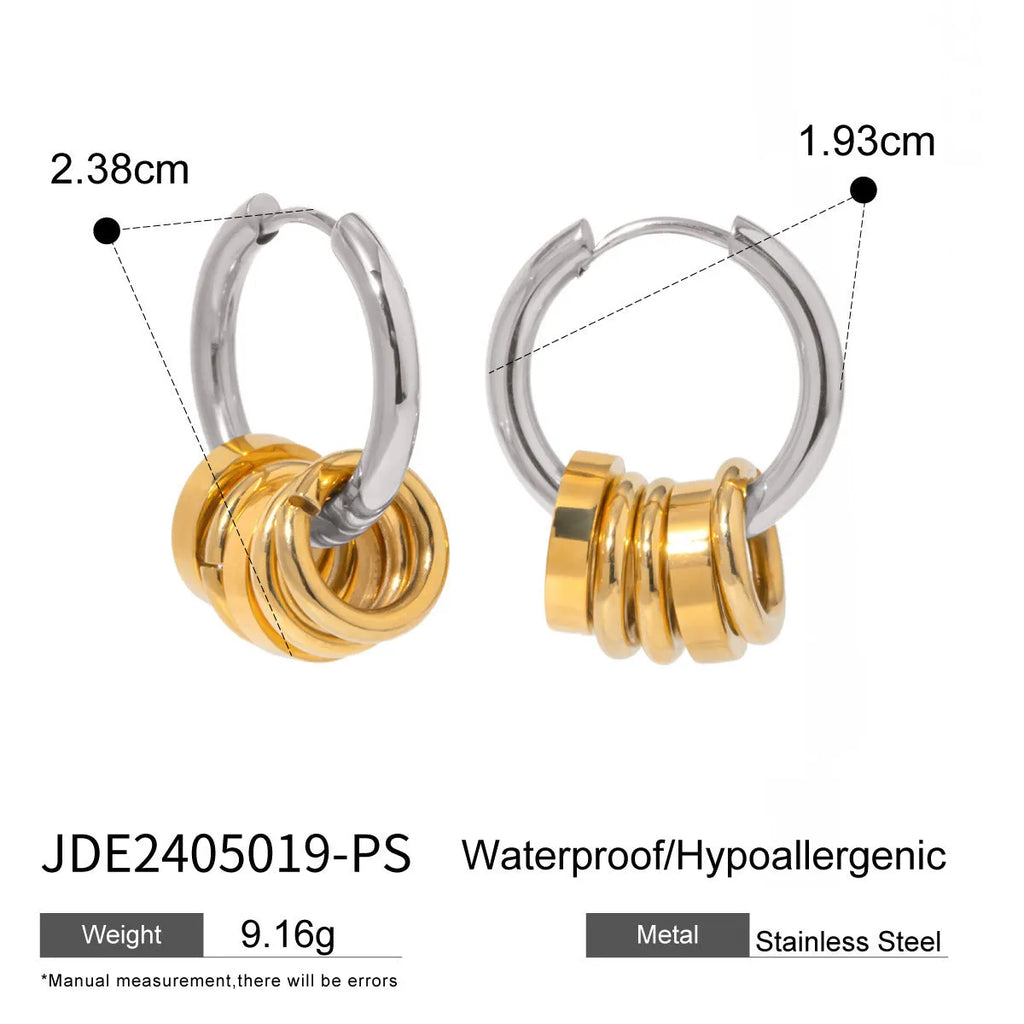Personality brand stainless steel ins style earrings with electroplated colour finish