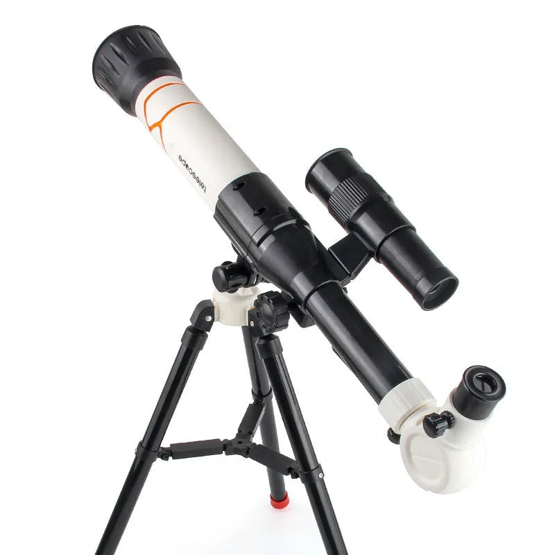 White or yellow children's 150X astronomical telescope with tripod, iPhone compatible