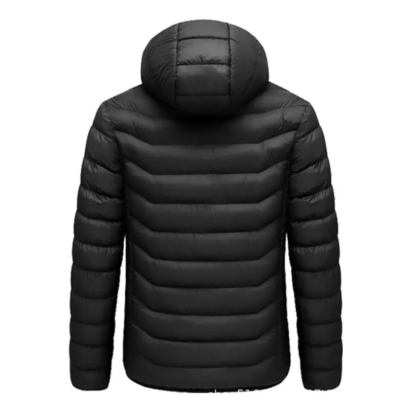 Winter smart heating cardigan for men and women in black, hooded, chemical fibre blend, sizes S to 6XL