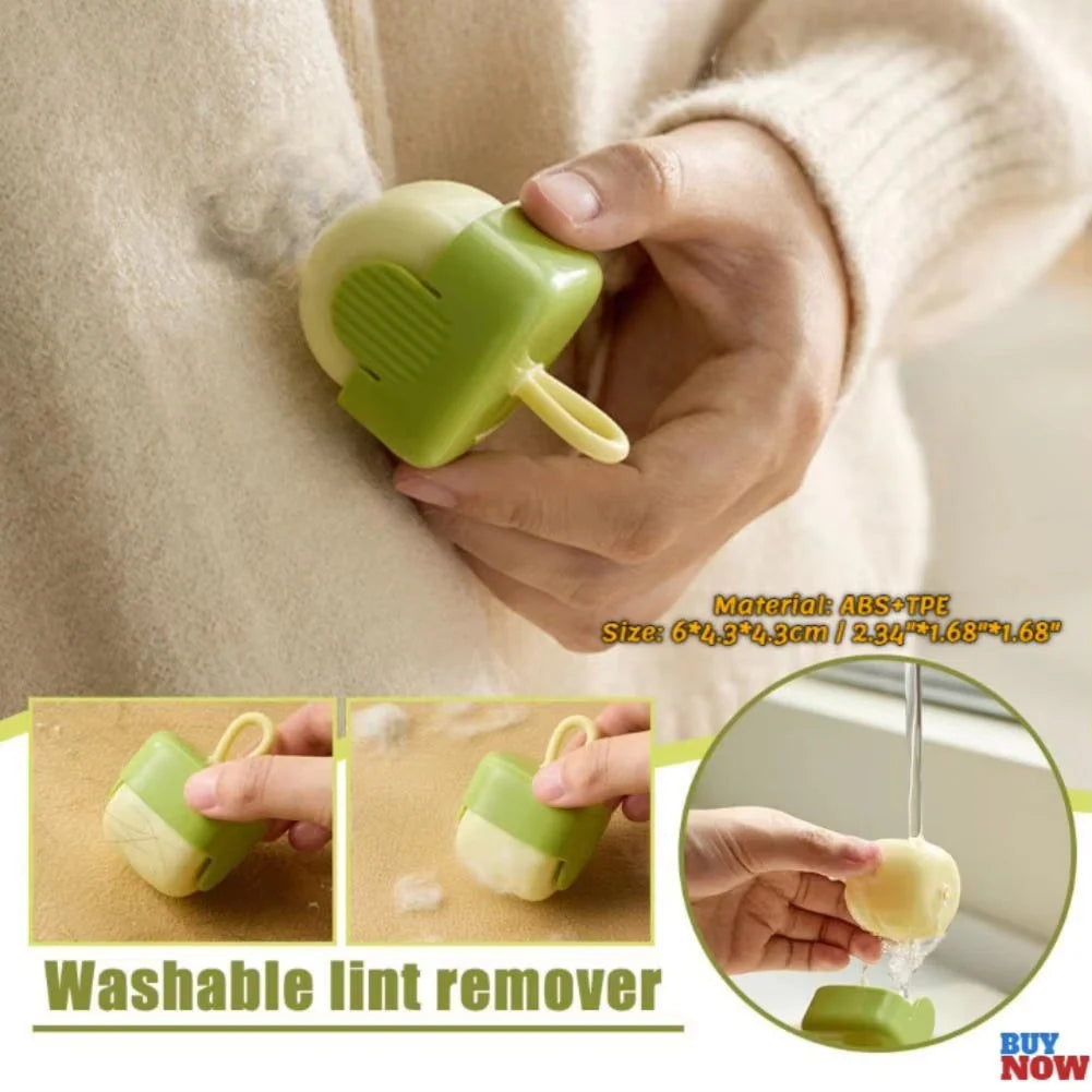 Green and yellow portable lint remover ball with ABS TPE material for gentle fabric care