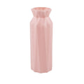 A sturdy green melamine vase with a wide 7.2cm base on a wooden surface.