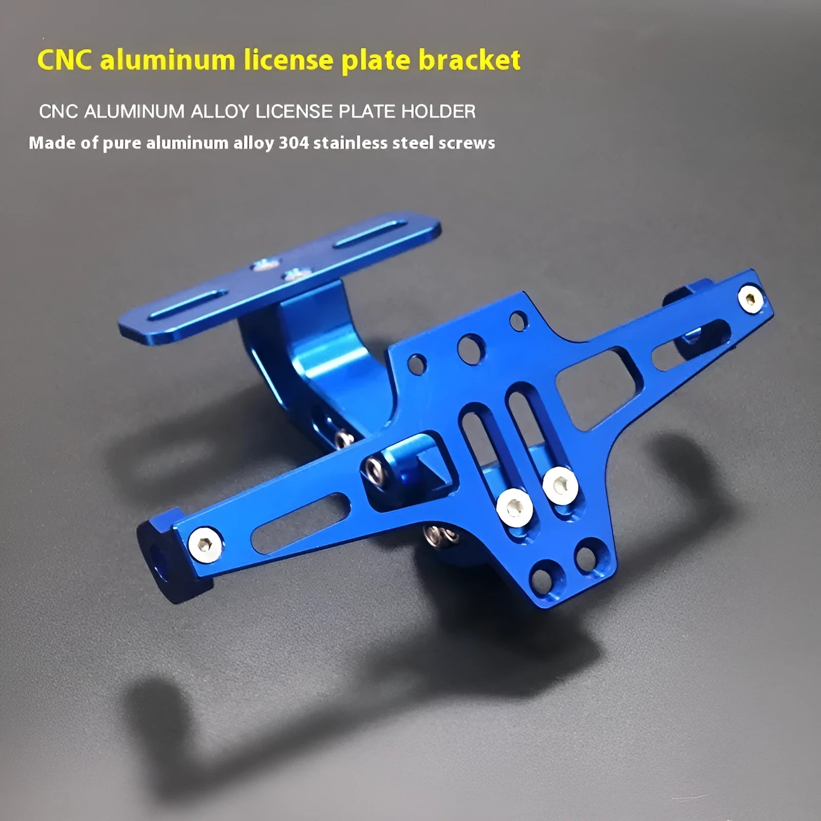 Aluminium alloy adjustable license plate holder bracket with light in silver finish