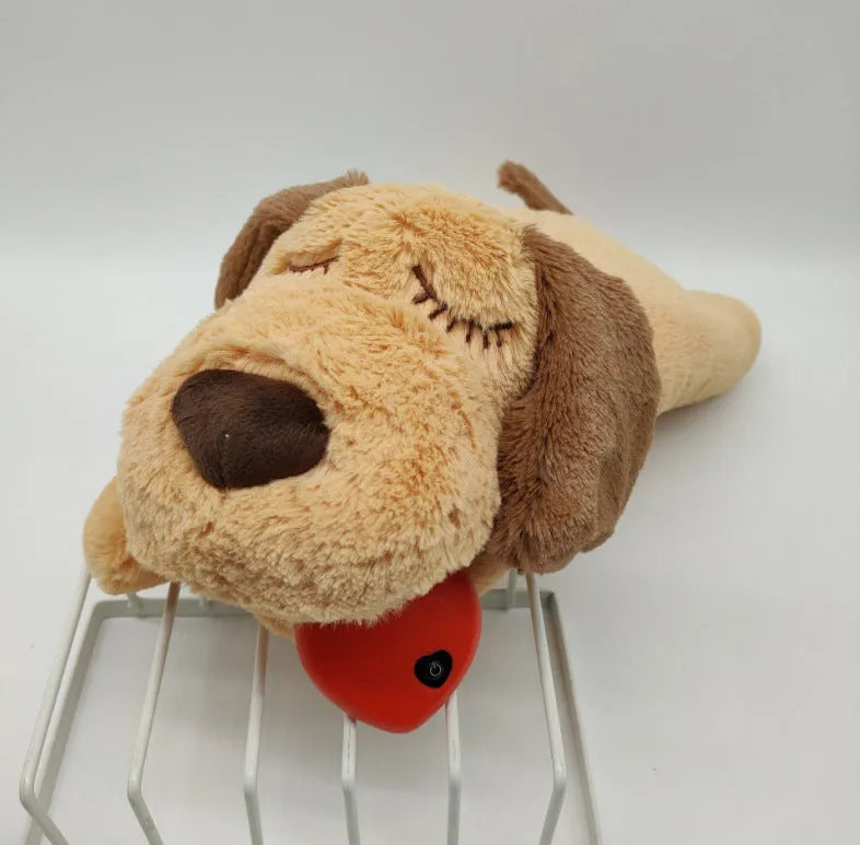 Interactive heartbeat plush toy dog for calming anxiety, 20x35x18cm, ordinary style