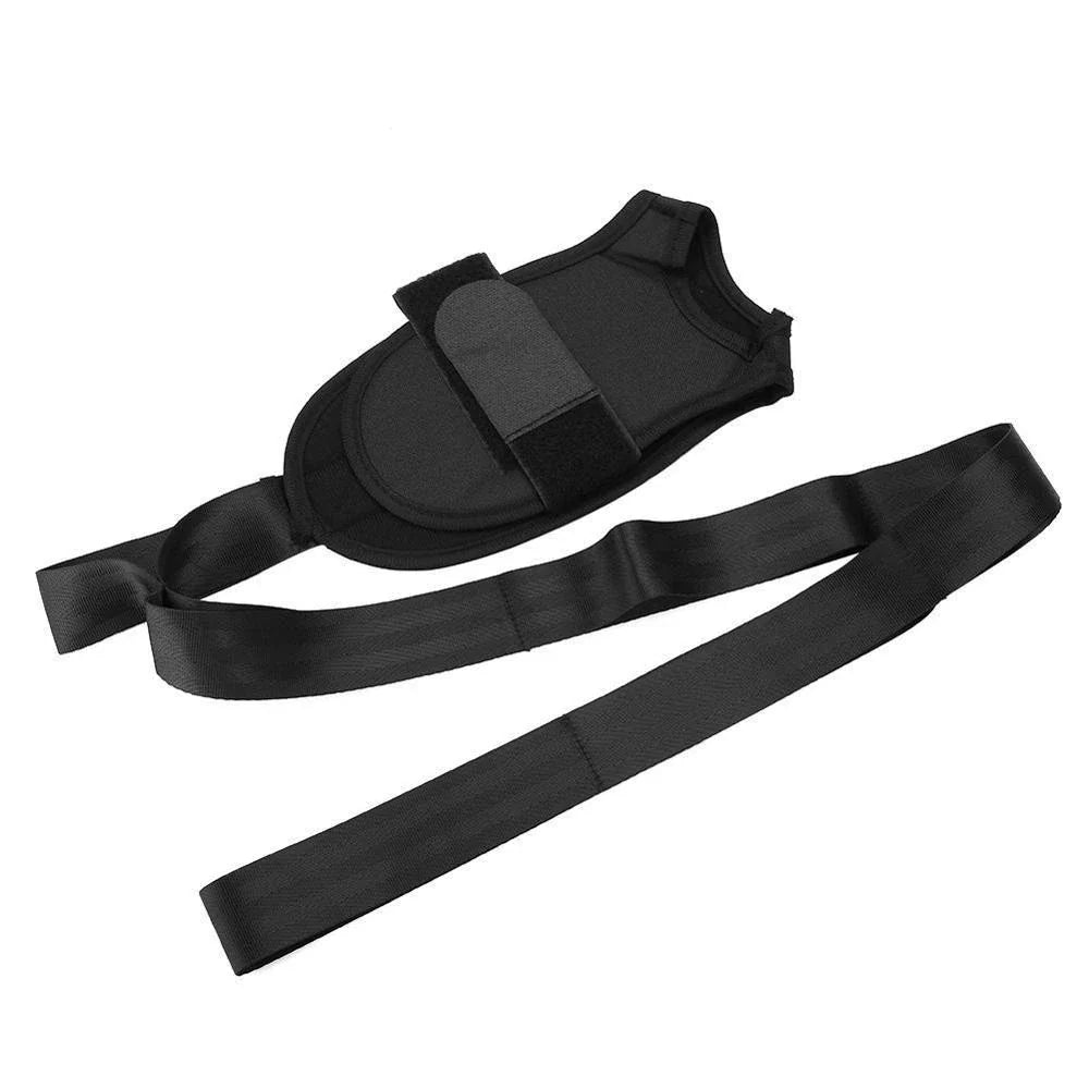 Versatile yoga stretching belt with adjustable loops and foot straps for full-body mobility and flexibility